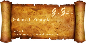 Gubacsi Zsanett névjegykártya